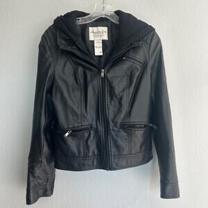 American rag cie medium hooded leather jacket